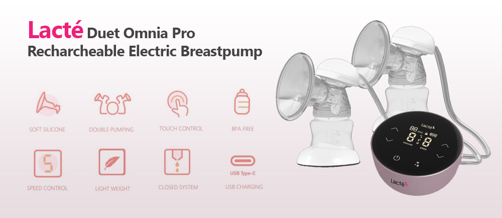Lacté Duet Omnia Pro Recharcheable Electric Breastpump